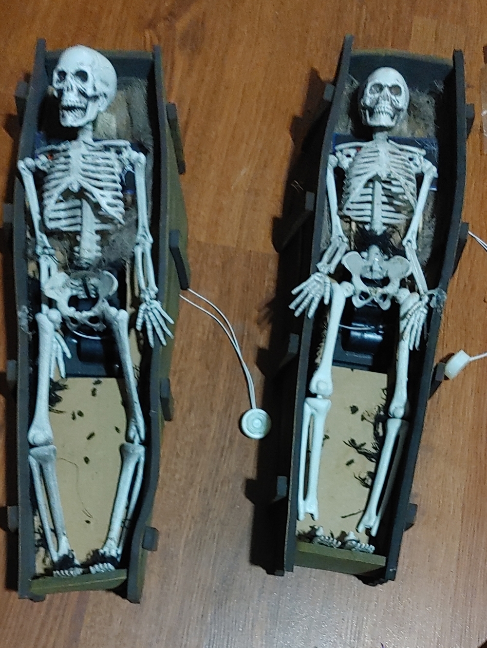 Animated Decorative Skeletons in Black Coffin - Halloween Home Accent